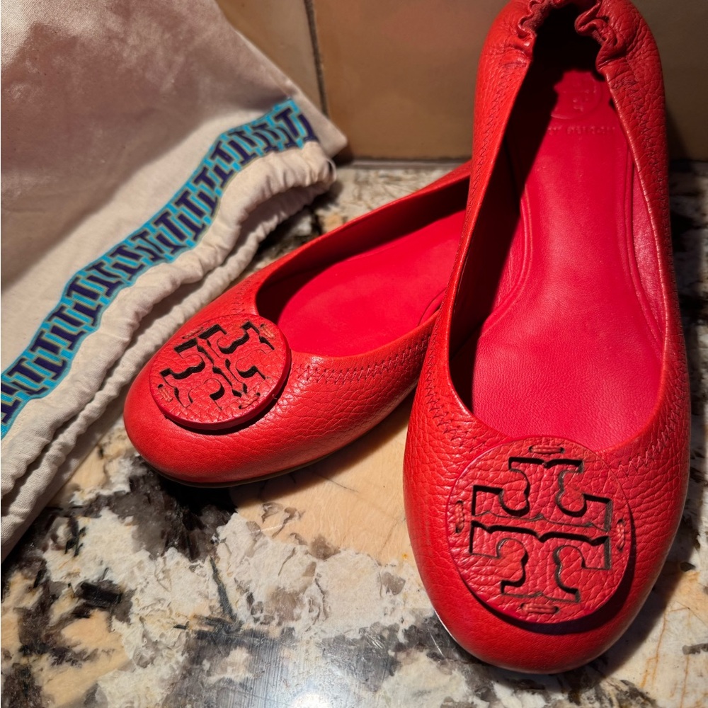 Tory Burch vibrant red ballet style 38